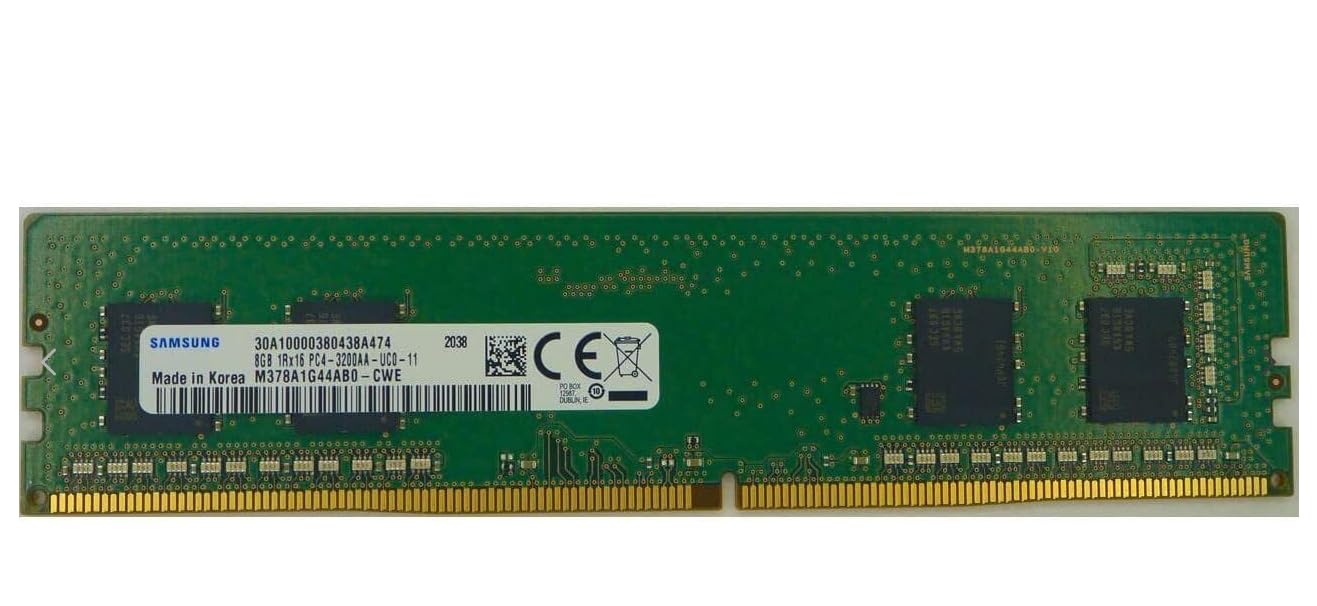 SAMSUNG Оригінальна пам ять настільного ПК Samsung 8 ГБ, 288 контактів без буферизації DIMM PC4-25600 DDR4-3200 M378A1G44AB0-CWE чорний
SAMSUNG Оригінальна пам ять настільного ПК Samsung 8 ГБ, 288 контактів без буферизації DIMM PC4-25600 DDR4-3200 M378A1G44AB0-CWE чорний