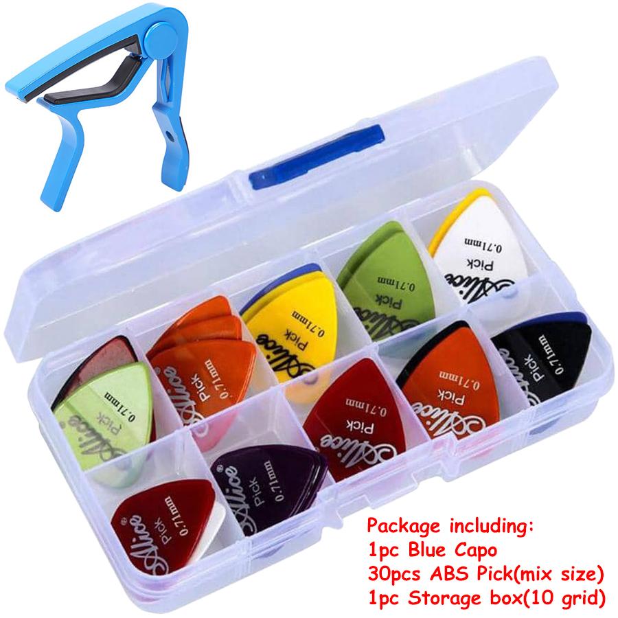 30pcs Guitar Picks with Storage Box & Alloy Capo, Thickness Assorted Picks for Ukulele Bass Musical Instrument Accessories
30pcs Guitar Picks with Storage Box & Alloy Capo, Thickness Assorted Picks for Ukulele Bass Musical Instrument Accessories