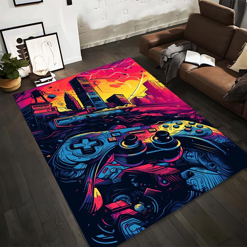 Colorful Gaming Console and Cityscape Carpet with Neon Design Suitable for use as an anti-slip for living room bedroom sofas 40x60cm( 15x23in )
Colorful Gaming Console and Cityscape Carpet with Neon Design Suitable for use as an anti-slip for living room bedroom sofas 40x60cm( 15x23in )