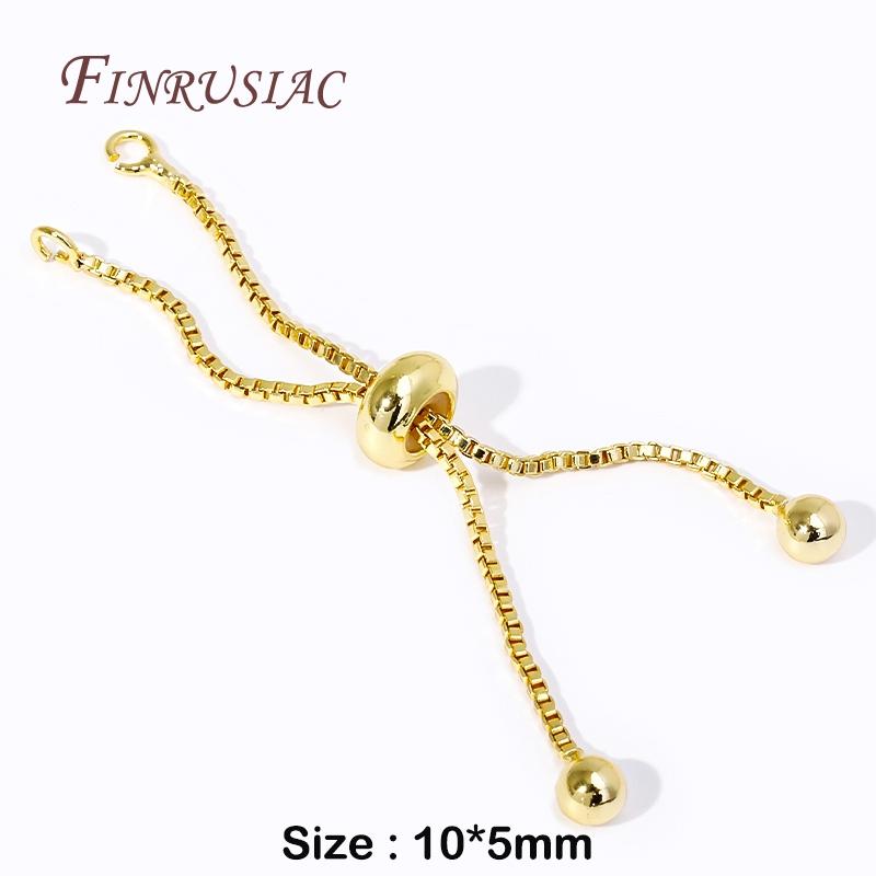 18K Gold Plated Box Chain Adjustable Bracelet Connectors With Silicone Insert Beads For Jewelry Making DIY Necklace Accessories 2 Pieces
18K Gold Plated Box Chain Adjustable Bracelet Connectors With Silicone Insert Beads For Jewelry Making DIY Necklace Accessories 2 Pieces