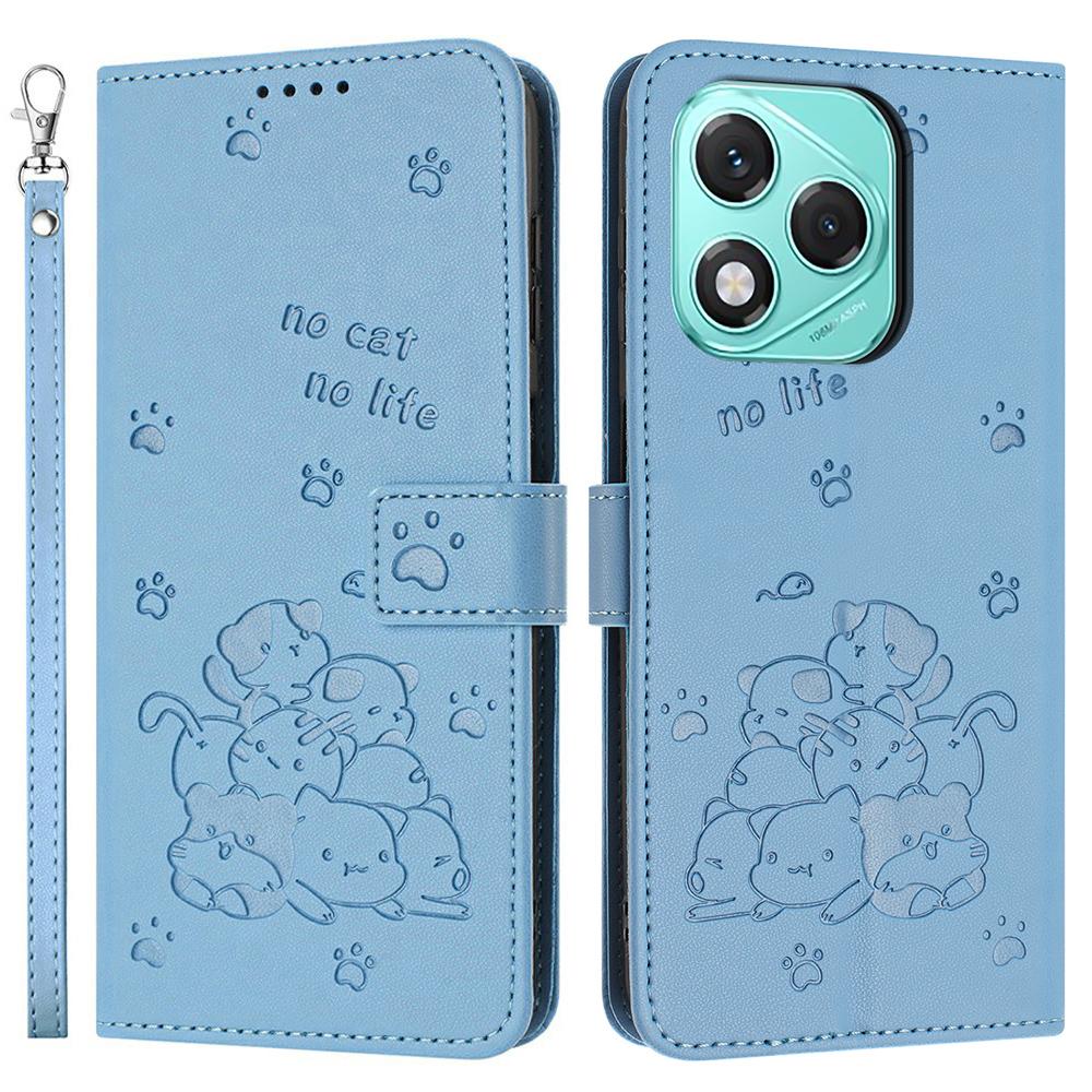Wallet Case for Honor 400 Lite Cats Imprint Leather Phone Cover with Strap Blue
Wallet Case for Honor 400 Lite Cats Imprint Leather Phone Cover with Strap Blue