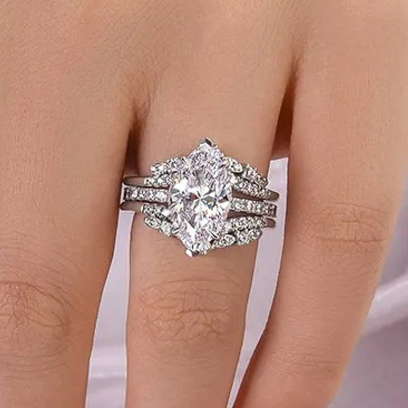 Huitan Gorgeous Women 2Pcs/Set Ring Inlaid Brilliant Marquise CZ Fashion Accessories for Lady Wedding Party Versatile Zircon 6
Huitan Gorgeous Women 2Pcs/Set Ring Inlaid Brilliant Marquise CZ Fashion Accessories for Lady Wedding Party Versatile Zircon 6