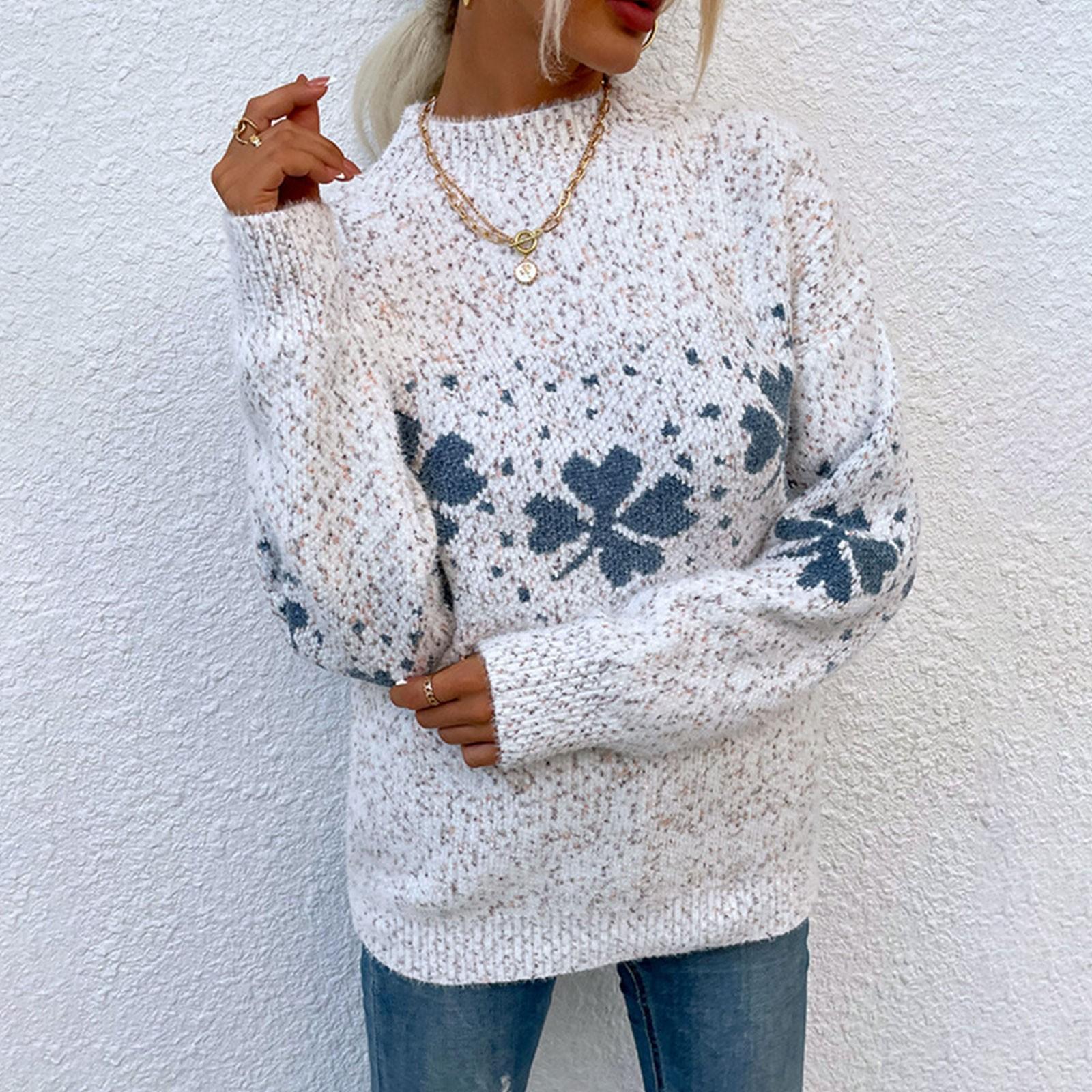 Women s Knitwear Christmas Snowflakes Half Turtleneck Christmas Sweater S білий
Women s Knitwear Christmas Snowflakes Half Turtleneck Christmas Sweater S білий