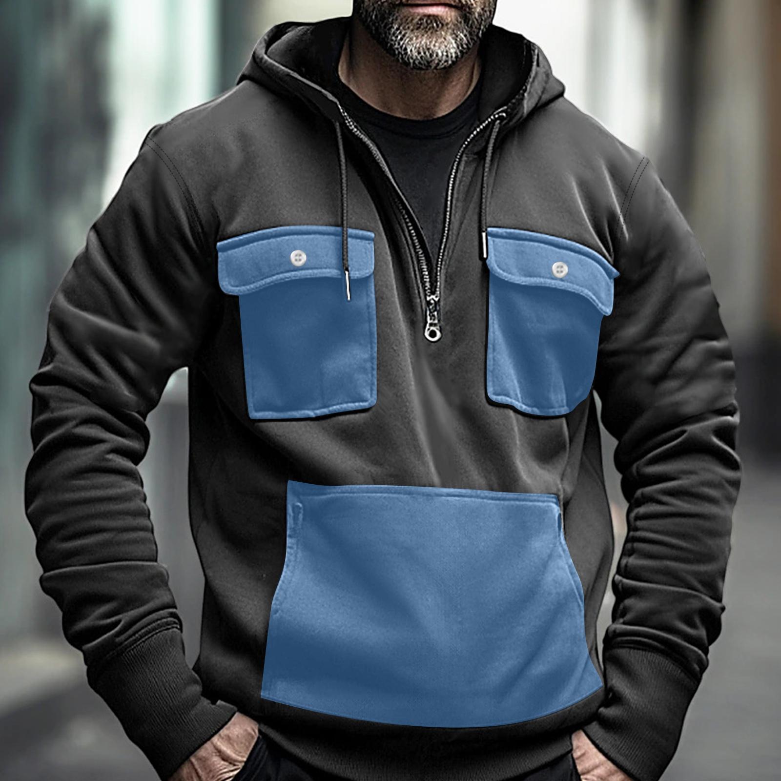 Men s Color Blocking Half Zip Pocket Sweatshirt Hoodie Men s Sports Large Size Casual Sweatshirt XL
Men s Color Blocking Half Zip Pocket Sweatshirt Hoodie Men s Sports Large Size Casual Sweatshirt XL