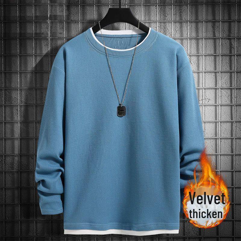 Мужская вафельная футболка с длинным рукавом, круглым вырезом, искусственными слоями и бархатной подкладкой для весны и осени L 95-110 jin
Мужская вафельная футболка с длинным рукавом, круглым вырезом, искусственными слоями и бархатной подкладкой для весны и осени L 95-110 jin