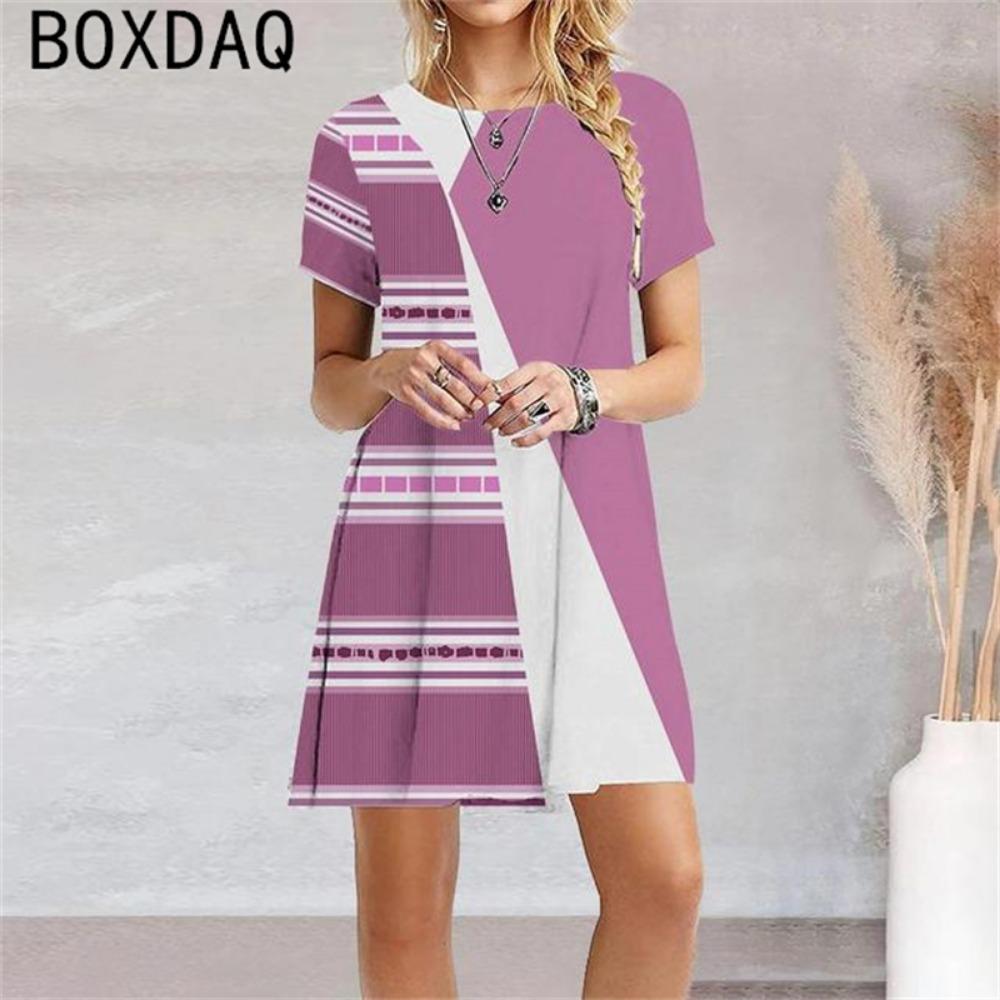 3D Geometry Gradient Print Dress Women Fashion Short Sleeve Casual Loose A-Line Dress Female Summer Party Dresses S
3D Geometry Gradient Print Dress Women Fashion Short Sleeve Casual Loose A-Line Dress Female Summer Party Dresses S