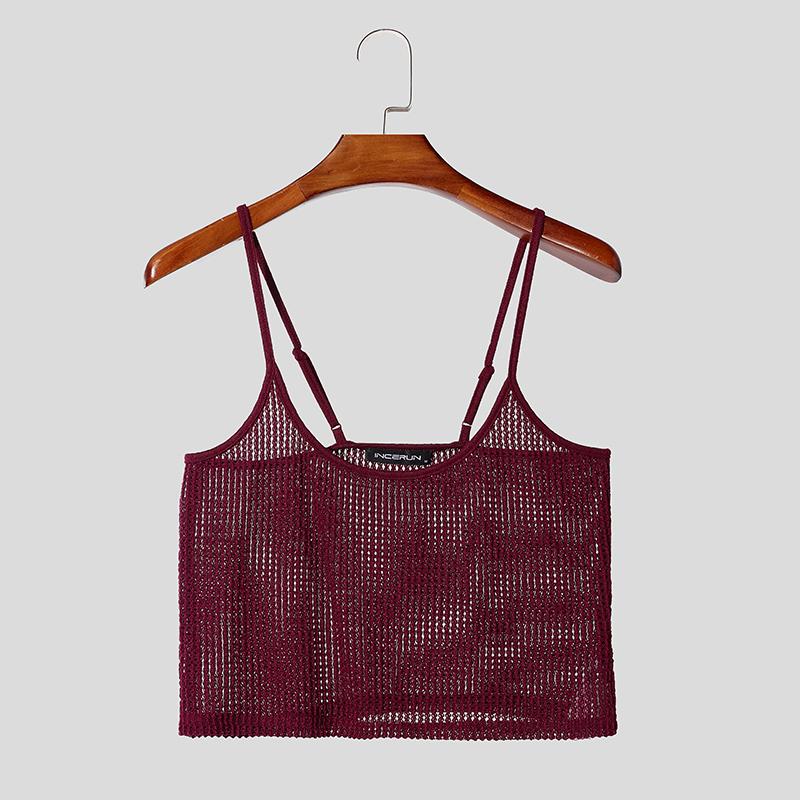 INCERUN Летние женские мужские майки на бретелях без рукавов с вырезами из сетки прозрачные клубные пляжные укороченные майки 2XL вино красного
INCERUN Летние женские мужские майки на бретелях без рукавов с вырезами из сетки прозрачные клубные пляжные укороченные майки 2XL вино красного