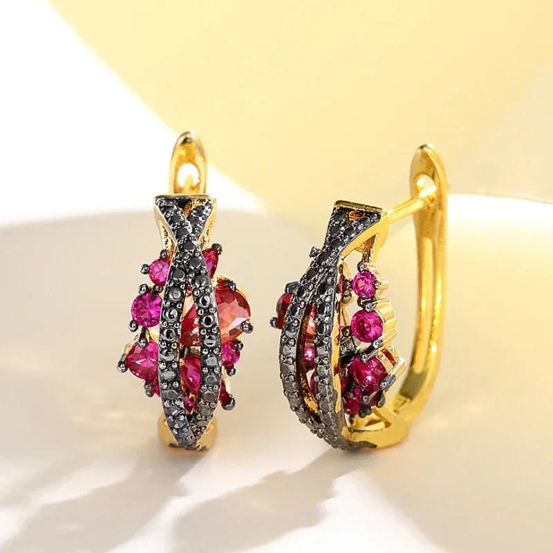 2026 Chic Charming Red Zirconia Hoop Earrings Female Fashion Engagement Ceremony Zircon Delicate Women Wedding Accessories
2026 Chic Charming Red Zirconia Hoop Earrings Female Fashion Engagement Ceremony Zircon Delicate Women Wedding Accessories