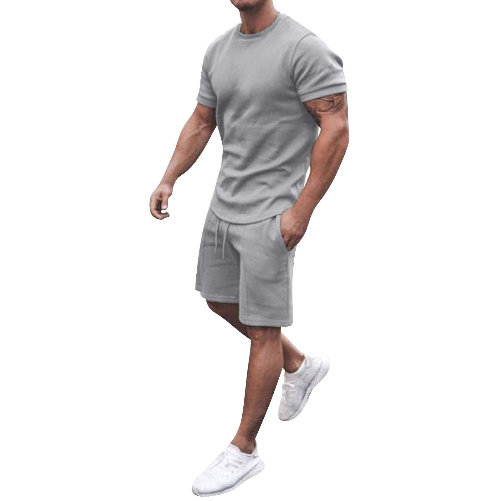 Мужские комплекты из 2 предметов, летние повседневные футболки с короткими рукавами и классические спортивные шорты, комплект спортивного костюма S серый
Мужские комплекты из 2 предметов, летние повседневные футболки с короткими рукавами и классические спортивные шорты, комплект спортивного костюма S серый