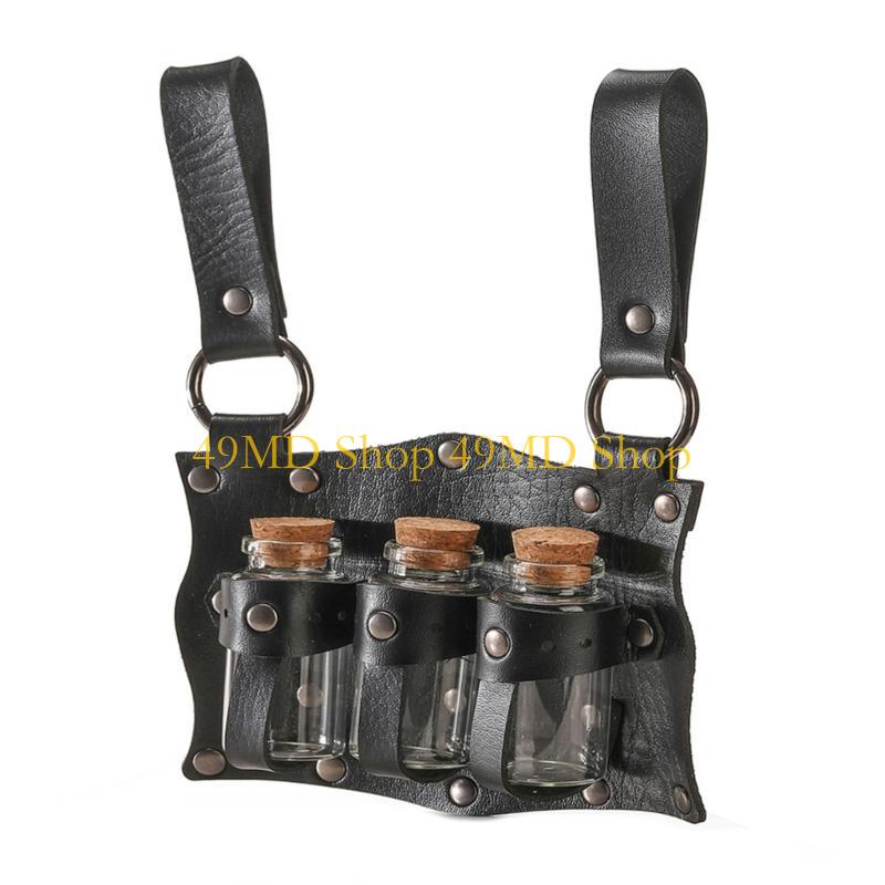 49MD Halloween Medieval Alchemist Potion Bottle Belt Holder Festival Belt Waist Belt чорний
49MD Halloween Medieval Alchemist Potion Bottle Belt Holder Festival Belt Waist Belt чорний