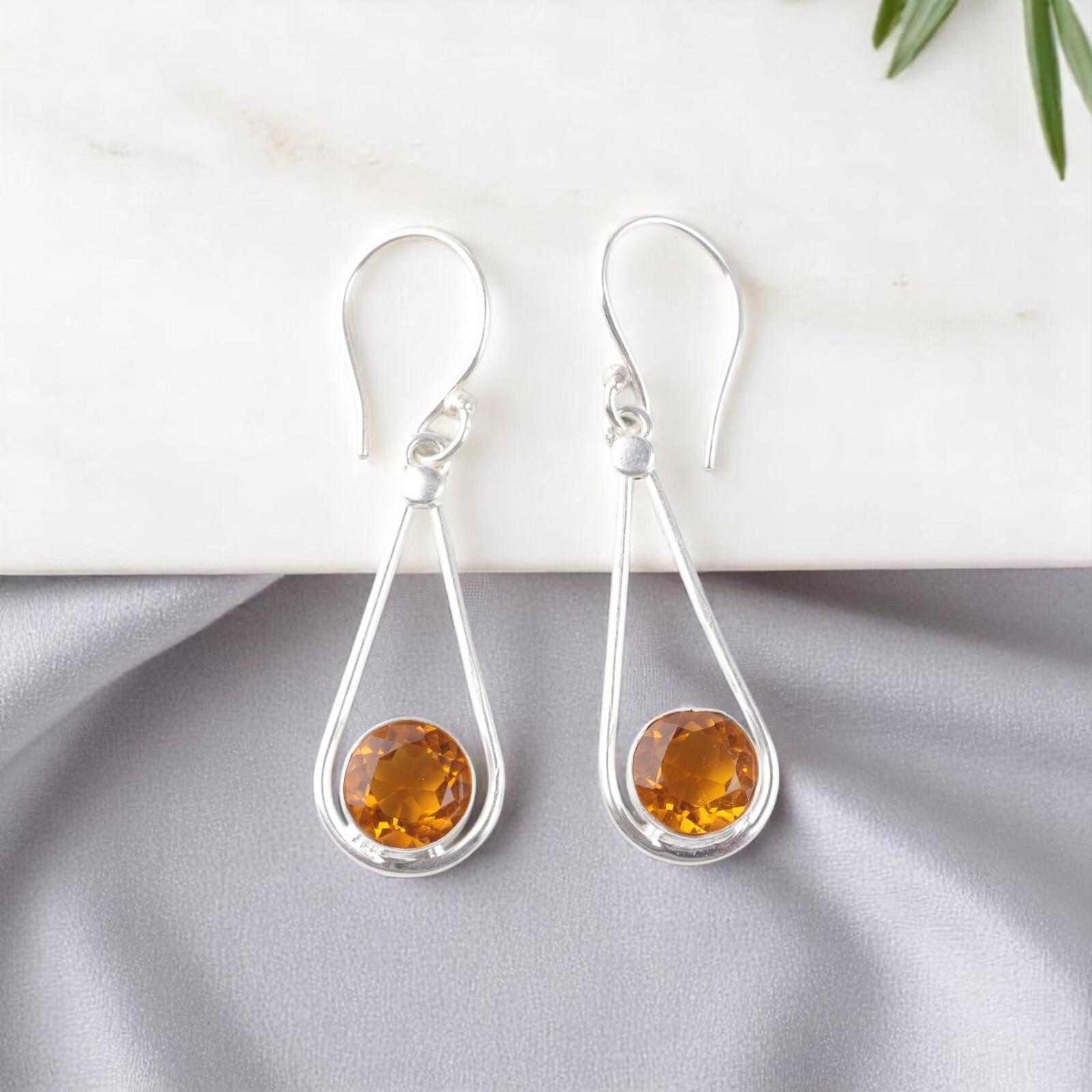 Citrine Gemstone 925 Sterling Silver Jewelry Handmade Drop/Dangle Earrings 1.76 EE-126-2
Citrine Gemstone 925 Sterling Silver Jewelry Handmade Drop/Dangle Earrings 1.76 EE-126-2