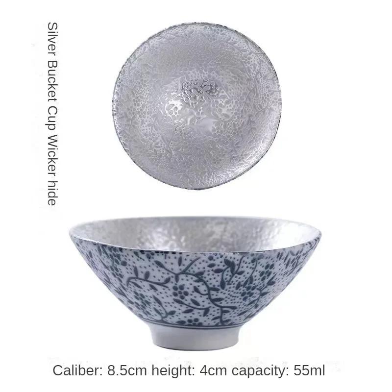 Креативна чашка-майстер з чистого срібла 999 проби, керамічні чайні чашки, офісна маленька чайна піала, побутовий ручний роботи, китайський кунг-фу посуд для напоїв 55ml
Креативна чашка-майстер з чистого срібла 999 проби, керамічні чайні чашки, офісна маленька чайна піала, побутовий ручний роботи, китайський кунг-фу посуд для напоїв 55ml