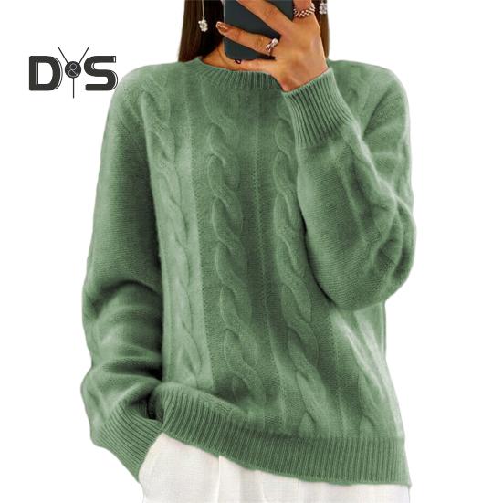 Женский свитер с круглым вырезом и длинным рукавом, с перекрученной текстурой, трикотажные топы, однотонные, свободные, ретро-пуловеры XL зелёный
Женский свитер с круглым вырезом и длинным рукавом, с перекрученной текстурой, трикотажные топы, однотонные, свободные, ретро-пуловеры XL зелёный