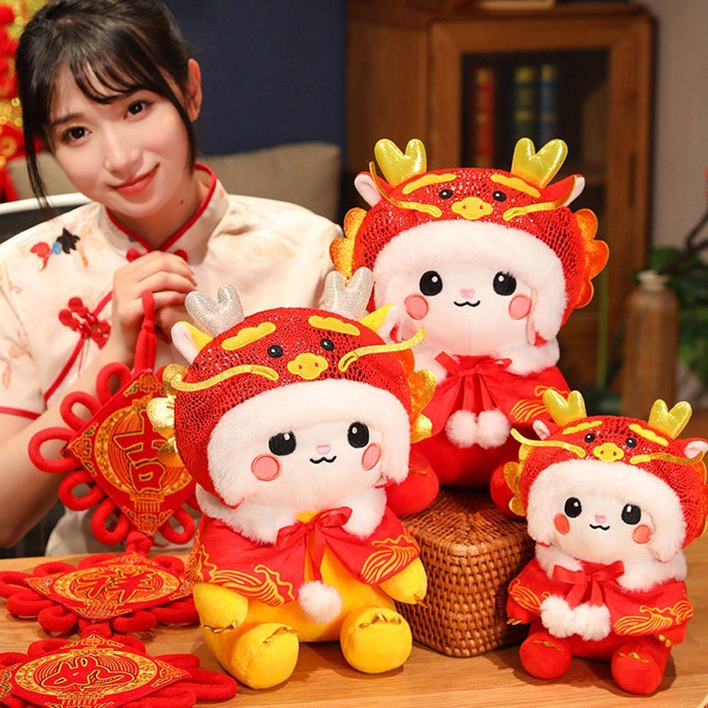 Cartoon Dragon Mascot Plush Toy Cute Year of the Dragon Mascot Doll Spring Festival 23cm-1
Cartoon Dragon Mascot Plush Toy Cute Year of the Dragon Mascot Doll Spring Festival 23cm-1