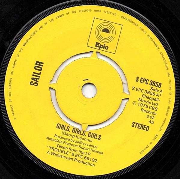 7-дюймовая пластинка SAILOR Girls Girls Girls SEPC3858 Epic 1976 UK Rock Б/у
7-дюймовая пластинка SAILOR Girls Girls Girls SEPC3858 Epic 1976 UK Rock Б/у
