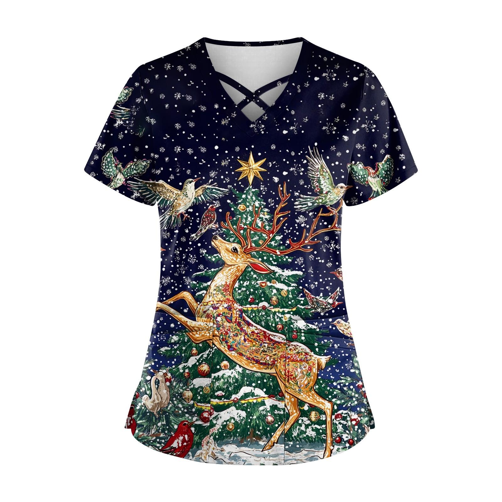 Женский топ с короткими рукавами, V-образным вырезом, рождественским принтом и карманом Dry-nurse XXL
Женский топ с короткими рукавами, V-образным вырезом, рождественским принтом и карманом Dry-nurse XXL