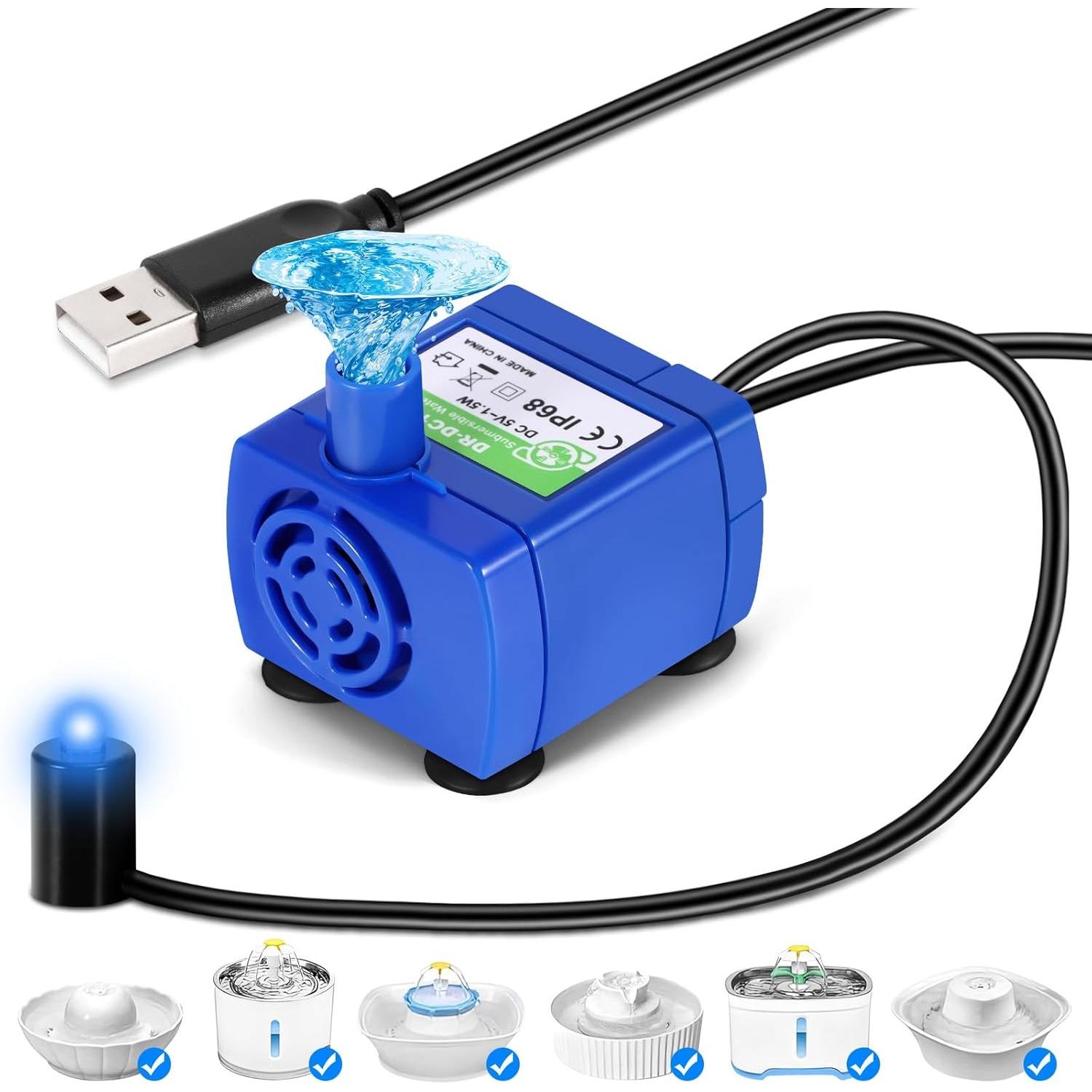 Cat Fountain Pump, Cat Water Fountain Pump Replacement, Small Water Pump, Low Energy Consumption Ultra Silent Mini Water Pump for Motor синій
Cat Fountain Pump, Cat Water Fountain Pump Replacement, Small Water Pump, Low Energy Consumption Ultra Silent Mini Water Pump for Motor синій