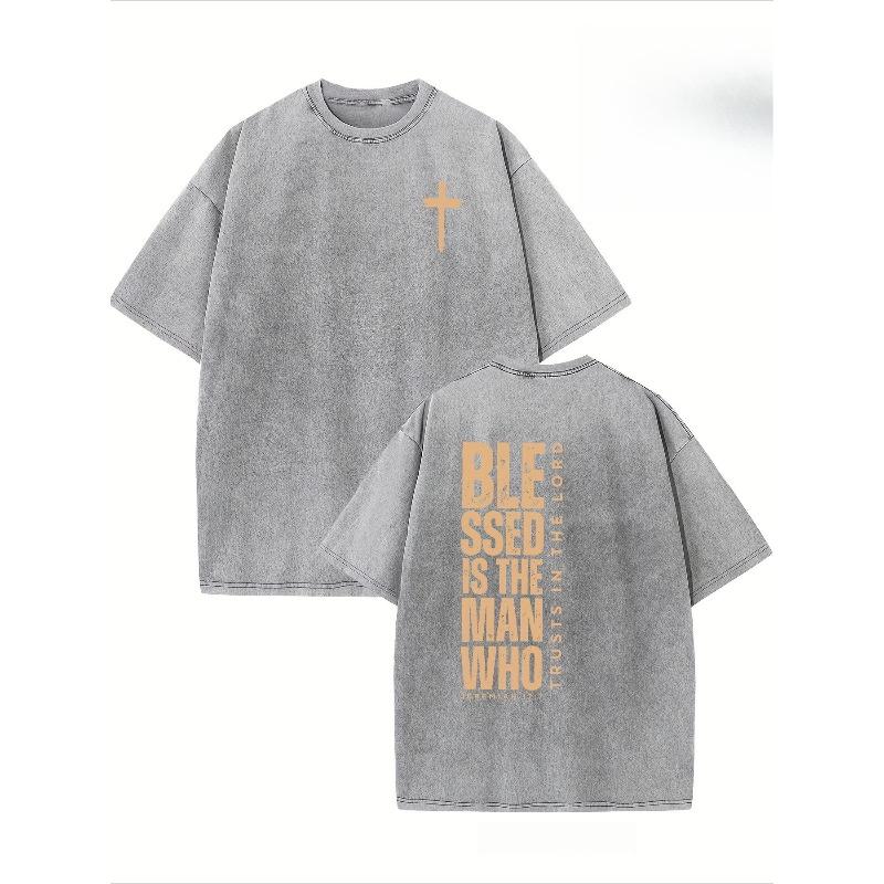 Vintage Christian T-Shirt - Blessed Are Those Who Trust in The Lord Cross Design - Washed Effect - Double-Sided Print on Front And Back S серый
Vintage Christian T-Shirt - Blessed Are Those Who Trust in The Lord Cross Design - Washed Effect - Double-Sided Print on Front And Back S серый