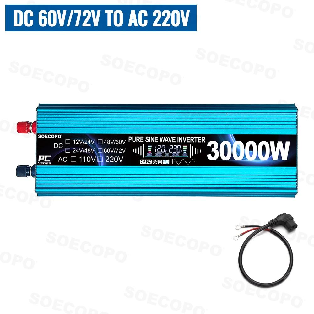 Pure Sine Wave Inverter 30000W Dual Voltage Solar Inverter DC 12/24/48/60/72V To AC 110/220V Current Inverter RV & Home Camping
Pure Sine Wave Inverter 30000W Dual Voltage Solar Inverter DC 12/24/48/60/72V To AC 110/220V Current Inverter RV & Home Camping
