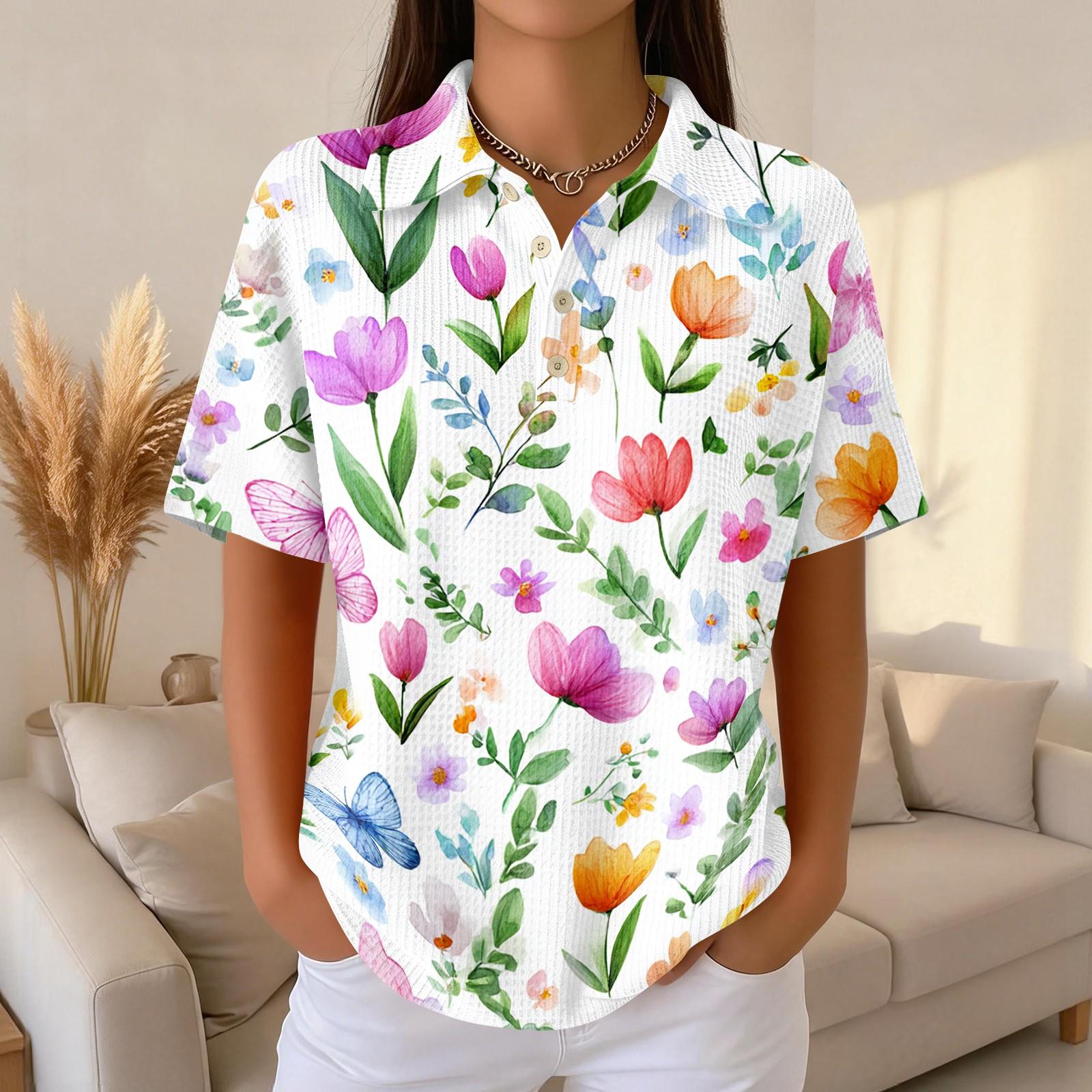 Womens Casual Short Sleeve Floral Print Waffle Knit Polo Shirt Lightweight Button Down Top for Summer M жёлтый
Womens Casual Short Sleeve Floral Print Waffle Knit Polo Shirt Lightweight Button Down Top for Summer M жёлтый