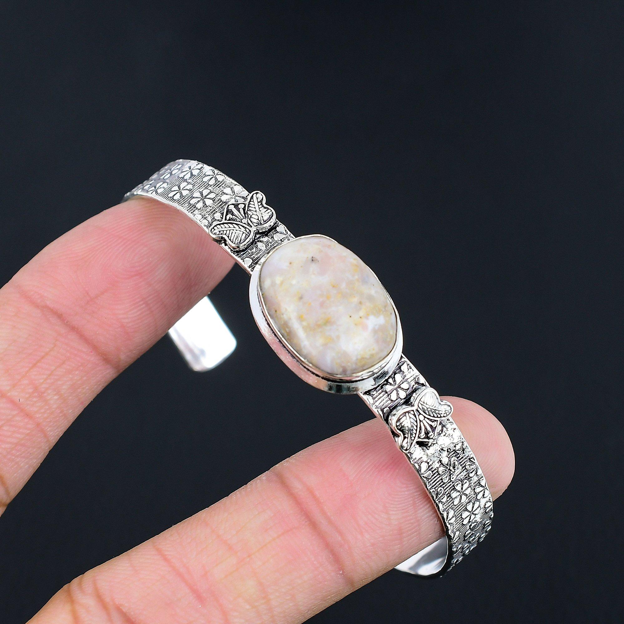 Pink Opal Stone Unique Handcrafted Sister Birthday Bangle 925 Sterling Silver Adjustable
Pink Opal Stone Unique Handcrafted Sister Birthday Bangle 925 Sterling Silver Adjustable