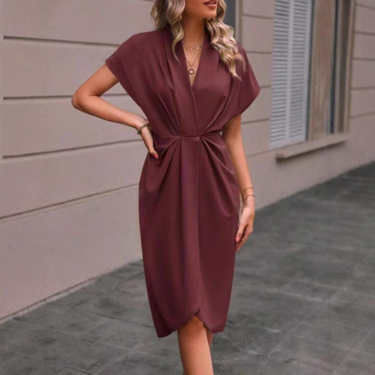 Elegant Solid V-neck Irregular Long Sleeve Wrap Dress for Women Casual Foreign Trade Crossbody Dress XXL
Elegant Solid V-neck Irregular Long Sleeve Wrap Dress for Women Casual Foreign Trade Crossbody Dress XXL