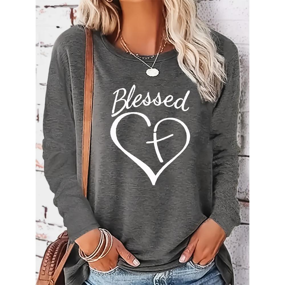 Женская модная повседневная свободная футболка с длинным рукавом и круглым вырезом, с принтом в виде сердца и надписью «благословение», для осени и зимы 5XL
Женская модная повседневная свободная футболка с длинным рукавом и круглым вырезом, с принтом в виде сердца и надписью «благословение», для осени и зимы 5XL