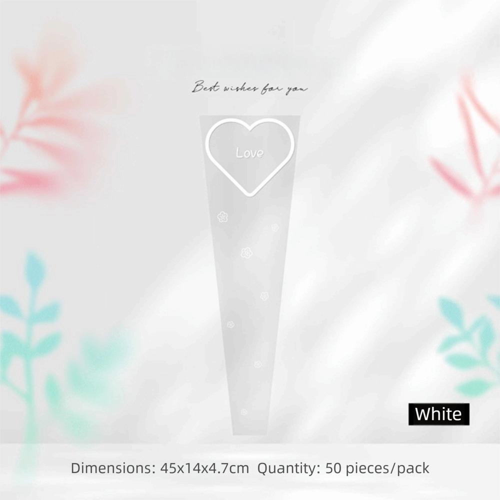 50pcs Love Heart Flower Wrapping Bag Single Flower Bouquet Flower Packaging Bag Plastic Transparent Rose Packing Sleeve Bag 45x14x4.7cm білий
50pcs Love Heart Flower Wrapping Bag Single Flower Bouquet Flower Packaging Bag Plastic Transparent Rose Packing Sleeve Bag 45x14x4.7cm білий