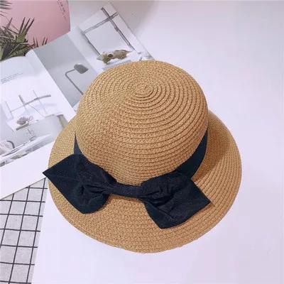 Parent-child Style Women Summer Cap Black Ribbon Decorate Straw Hat for Girls Children Panama Hat Kids Sun Cap Baby Beach Hats adult size темно-коричневого кольору
Parent-child Style Women Summer Cap Black Ribbon Decorate Straw Hat for Girls Children Panama Hat Kids Sun Cap Baby Beach Hats adult size темно-коричневого кольору