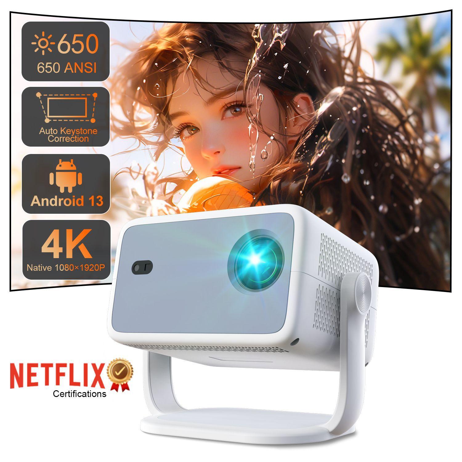 Сертифицированный Netflix Android 13 1080p проектор для домашнего кинотеатра белый
Сертифицированный Netflix Android 13 1080p проектор для домашнего кинотеатра белый