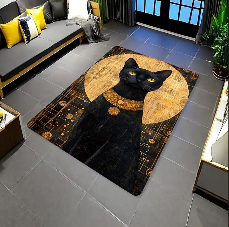 Egyptian Black Cat Rectangle Carpet Ancient Hieroglyph Stained Glass Cat Lover Home Decor Mat Non Slip Floor Rug Bedroom 40X60CM
Egyptian Black Cat Rectangle Carpet Ancient Hieroglyph Stained Glass Cat Lover Home Decor Mat Non Slip Floor Rug Bedroom 40X60CM