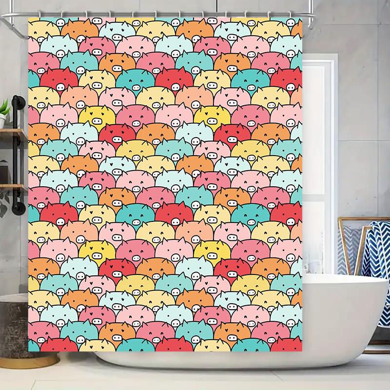 Animal Pattern Shower Curtain Cute Pig Design For Bathroom Decor Vivid Colors Non-Slip Material W60H190(CM)-1 Pcs
Animal Pattern Shower Curtain Cute Pig Design For Bathroom Decor Vivid Colors Non-Slip Material W60H190(CM)-1 Pcs