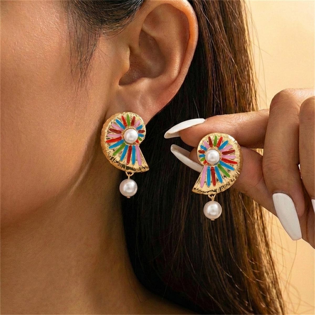 Summer Ocean Style Colorful Enamel Starfish Shell Conch Drop Earrings For Women Men Fashion Sea Star Earring Vacation Zircon
Summer Ocean Style Colorful Enamel Starfish Shell Conch Drop Earrings For Women Men Fashion Sea Star Earring Vacation Zircon
