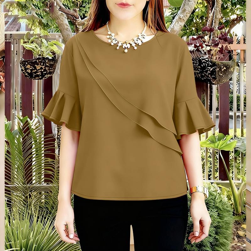 ZANZEA Women Casual Round Neck Solid Color Ruffles Half Sleeve Blouse 5XL
ZANZEA Women Casual Round Neck Solid Color Ruffles Half Sleeve Blouse 5XL