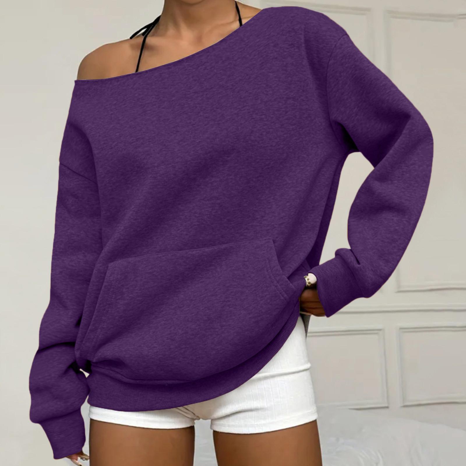 Women s Casual Off Shoulder Long Sleeve Pullover Sweatshirt Top with Front Pocket, Loose Fit, Soft Comfortable Fabric S фиолетовый
Women s Casual Off Shoulder Long Sleeve Pullover Sweatshirt Top with Front Pocket, Loose Fit, Soft Comfortable Fabric S фиолетовый