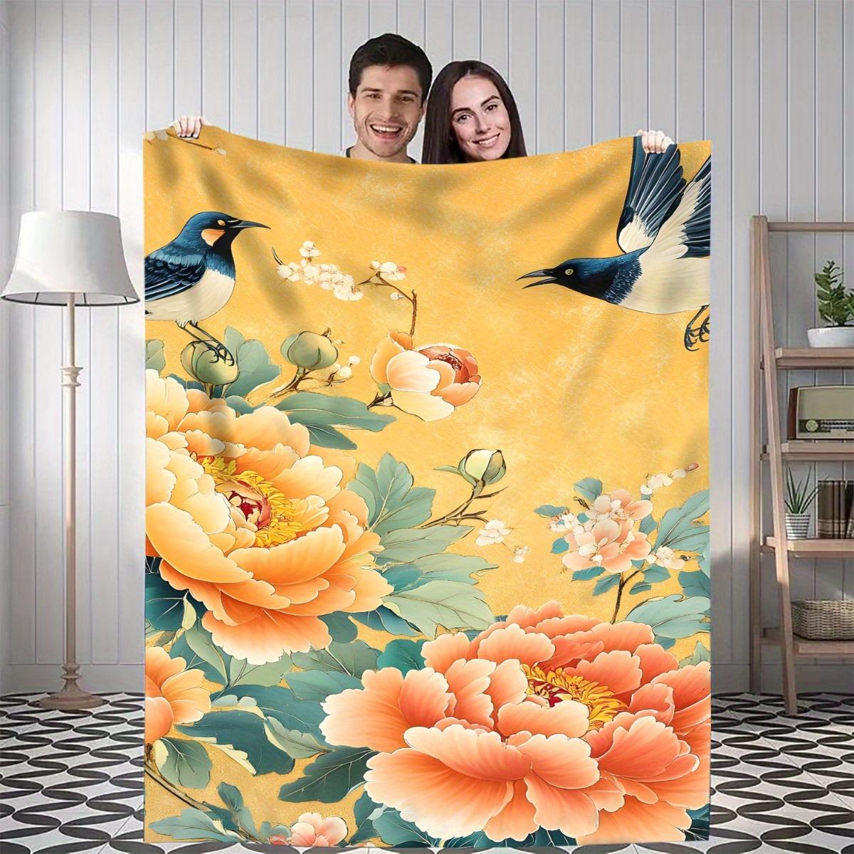 1pc Floral & Bird Throw Blanket - Mustard Yellow with Peonies - All-Season Soft Flannel-like Texture - Lightweight & Portable fo 75x90cm28x35in
1pc Floral & Bird Throw Blanket - Mustard Yellow with Peonies - All-Season Soft Flannel-like Texture - Lightweight & Portable fo 75x90cm28x35in