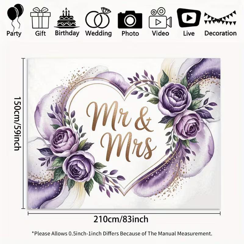 2D Romantic Mr & Mrs Floral Heart Backdrop, Photography Background for Wedding Parties & Studio Use 47.2x31.5inch/120*80cm
2D Romantic Mr & Mrs Floral Heart Backdrop, Photography Background for Wedding Parties & Studio Use 47.2x31.5inch/120*80cm