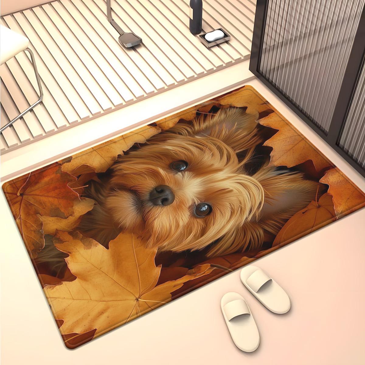 Cute Dog in Autumn Leaves 3D Effect Crystal Velvet Rug Pet Lover Decor Seasonal Fall Theme Soft Plush Floor Mat for Living Room 60x90cm
Cute Dog in Autumn Leaves 3D Effect Crystal Velvet Rug Pet Lover Decor Seasonal Fall Theme Soft Plush Floor Mat for Living Room 60x90cm