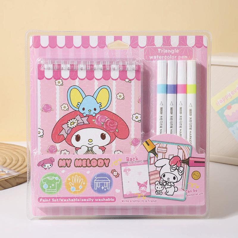 Figure 4-Color Watercolor Pen Drawing Book For Kid Melody Cinnamoroll Kuromi Coloring Book Graffiti Coloring Book Present Set
Figure 4-Color Watercolor Pen Drawing Book For Kid Melody Cinnamoroll Kuromi Coloring Book Graffiti Coloring Book Present Set