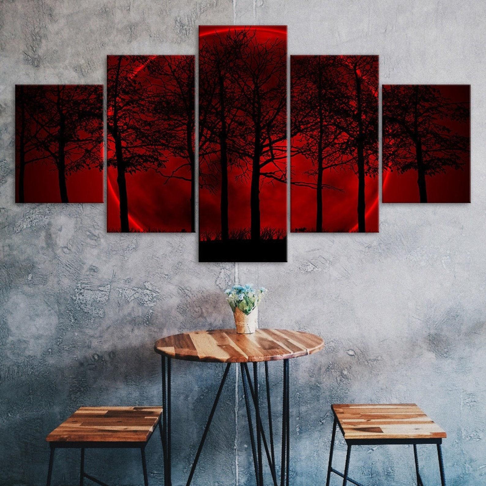 Blood Moon Lunar Eclipse Forest Trees 5 Piece Five Panel Wall Canvas Print Modern Art Poster Picture Home Decor Gift For Him For Her 20X35 20X45 20X55CM
Blood Moon Lunar Eclipse Forest Trees 5 Piece Five Panel Wall Canvas Print Modern Art Poster Picture Home Decor Gift For Him For Her 20X35 20X45 20X55CM