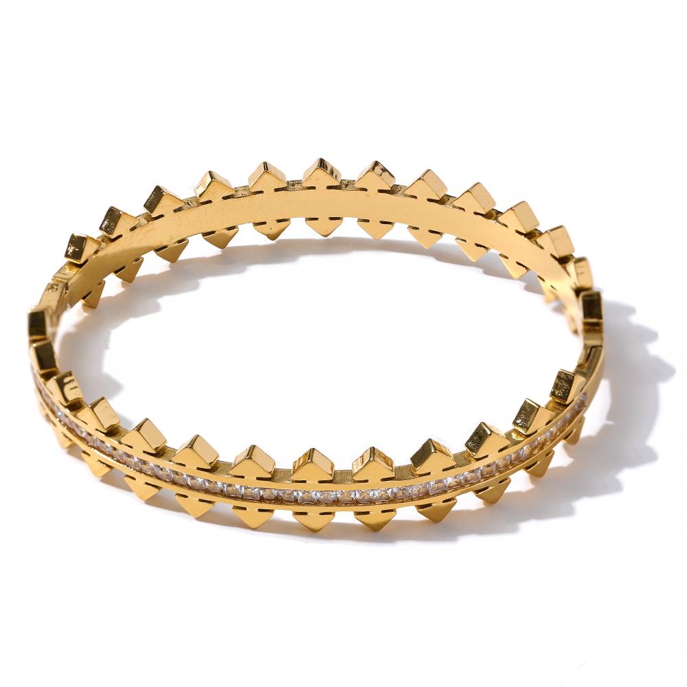 Yhpup New Unique Cubic Zirconia Geometric 18k Gold Color Stainless Steel Bracelet Bangle Waterproof Statement Jewelry Women Gift
Yhpup New Unique Cubic Zirconia Geometric 18k Gold Color Stainless Steel Bracelet Bangle Waterproof Statement Jewelry Women Gift