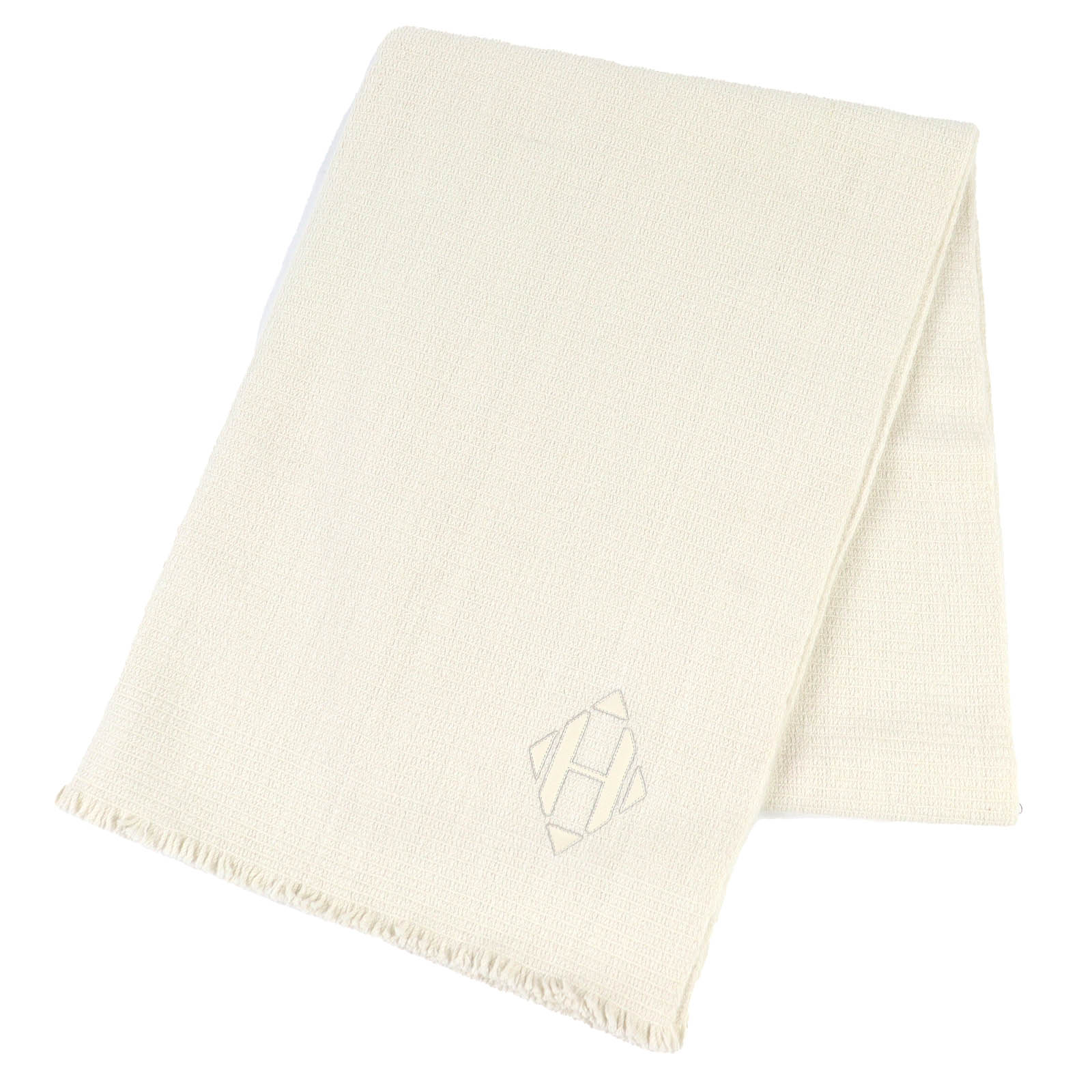 Pristine HERMES shawl H logo leather patch mini fringe large cashmere H693187S Used
Pristine HERMES shawl H logo leather patch mini fringe large cashmere H693187S Used