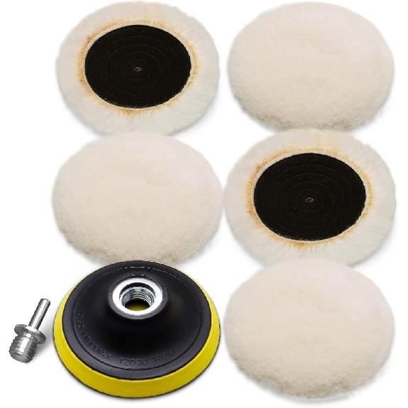 Wool Cutting Pad, Wool Buffing Polishing Pad Set, SPTA 7Pcs 3Inch (80mm) Buffing Wheel for Drill Lambs Wool Hook and Loop for Compound Cutting &
Wool Cutting Pad, Wool Buffing Polishing Pad Set, SPTA 7Pcs 3Inch (80mm) Buffing Wheel for Drill Lambs Wool Hook and Loop for Compound Cutting &