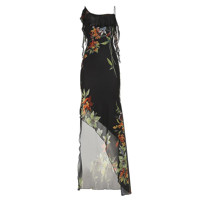 Mature Women s Style Printed Suspender Dress for Women In Summer New Irregular Slanted Collar Straps Perspective High-end Skirt S чорний
Mature Women s Style Printed Suspender Dress for Women In Summer New Irregular Slanted Collar Straps Perspective High-end Skirt S чорний