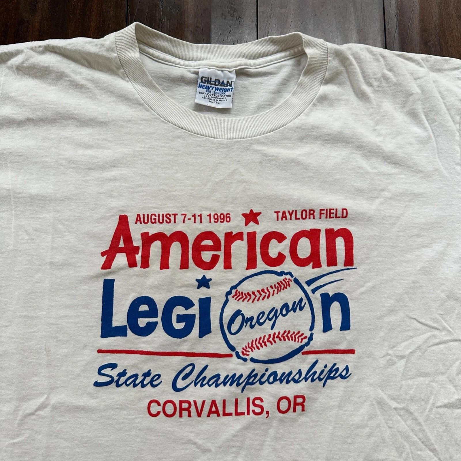 Corvallis Oregon Baseball 1996 Vintage T Shirt 90s American Legion USA Taylor M
Corvallis Oregon Baseball 1996 Vintage T Shirt 90s American Legion USA Taylor M