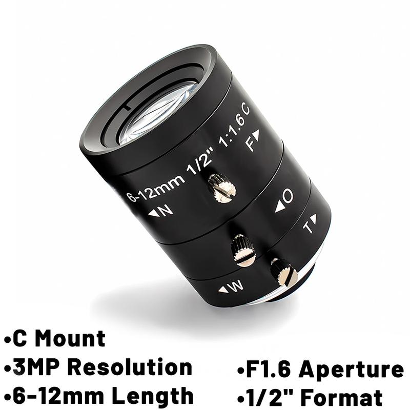 High Quality 6-12mm Varifocal Lens Manual Zoom & Focus C Mount No Distortion Lens Format 1/2 Aperture F1.6 For Security Cameras 6-12mm
High Quality 6-12mm Varifocal Lens Manual Zoom & Focus C Mount No Distortion Lens Format 1/2 Aperture F1.6 For Security Cameras 6-12mm