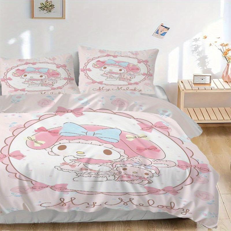 3pcs Idea My Melody Quilt Cover Set (1 Quilt Cover + 2 Pillowcases Without Pillow Core), High-Definition Printing for Home and Dormitory.W053 135x200cm
3pcs Idea My Melody Quilt Cover Set (1 Quilt Cover + 2 Pillowcases Without Pillow Core), High-Definition Printing for Home and Dormitory.W053 135x200cm