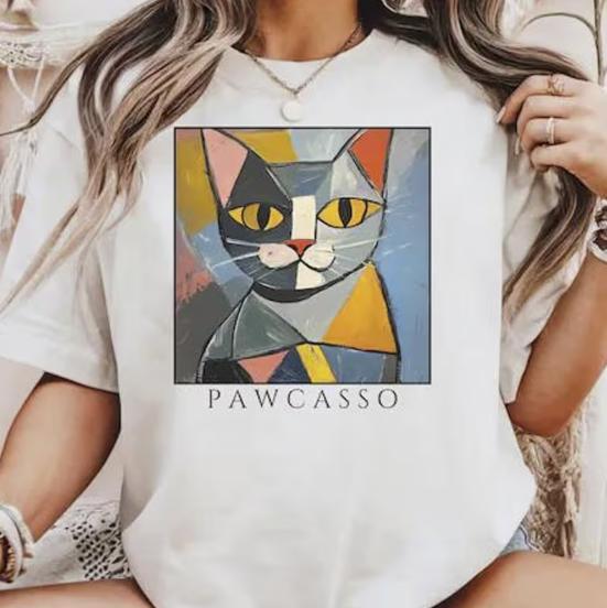 Picasso Cat Tshirt Spring and Summer Round Neck Short Sleeve Womens Tshirt Pure Breathable Casual Sports Top Holiday Gift 2XL
Picasso Cat Tshirt Spring and Summer Round Neck Short Sleeve Womens Tshirt Pure Breathable Casual Sports Top Holiday Gift 2XL