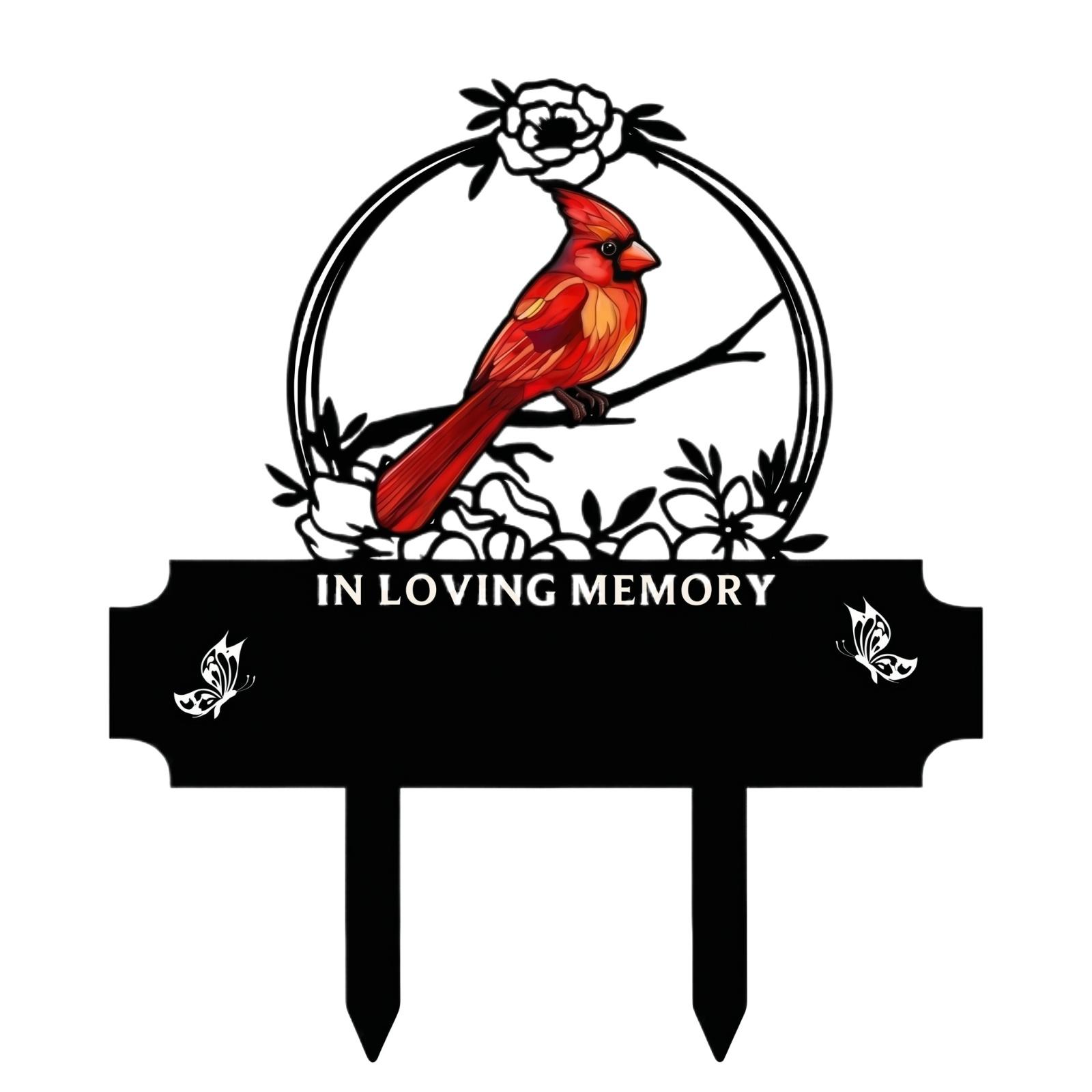 Memorial Garden Stake In Loving Memory Red Bird Decorative Outdoor Metal Yard Sign with Floral and Butterfly Design for Cemetery or Garden One Size
Memorial Garden Stake In Loving Memory Red Bird Decorative Outdoor Metal Yard Sign with Floral and Butterfly Design for Cemetery or Garden One Size