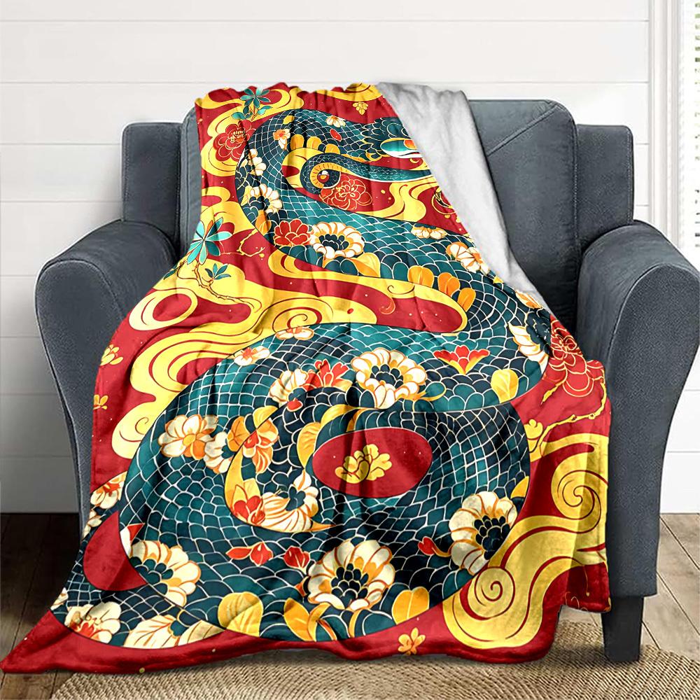1pc Snake Tattoo Design Blanket Lightweight Flannel Blanket Throw Blanket For Sofa, Bed, Travel, Camping, Livingroom, Office, Couch, Chair, 130x150cm
1pc Snake Tattoo Design Blanket Lightweight Flannel Blanket Throw Blanket For Sofa, Bed, Travel, Camping, Livingroom, Office, Couch, Chair, 130x150cm